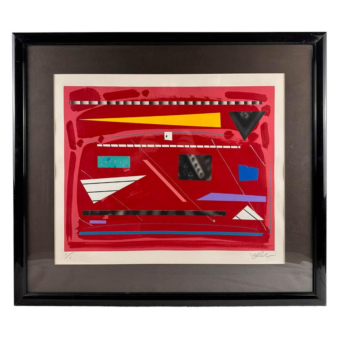 Mixed Media Abstract Composition Lithograph SIGNED (1 of 6)