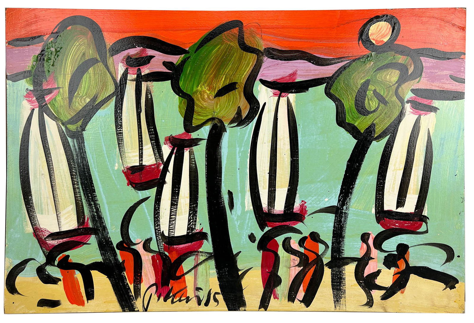 Peter Keil b.1942 Life's A Beach Sailboat Painting (1 of 4)