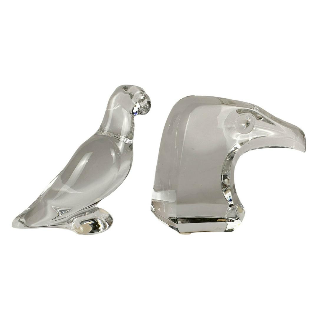 Baccarat Parrot Eagle Falcon Head Glass Sculpture (1 of 7)