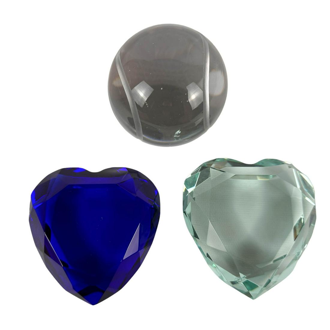 Rosenthal Crystal Tiffany Co Glass Paperweight LOT (1 of 7)