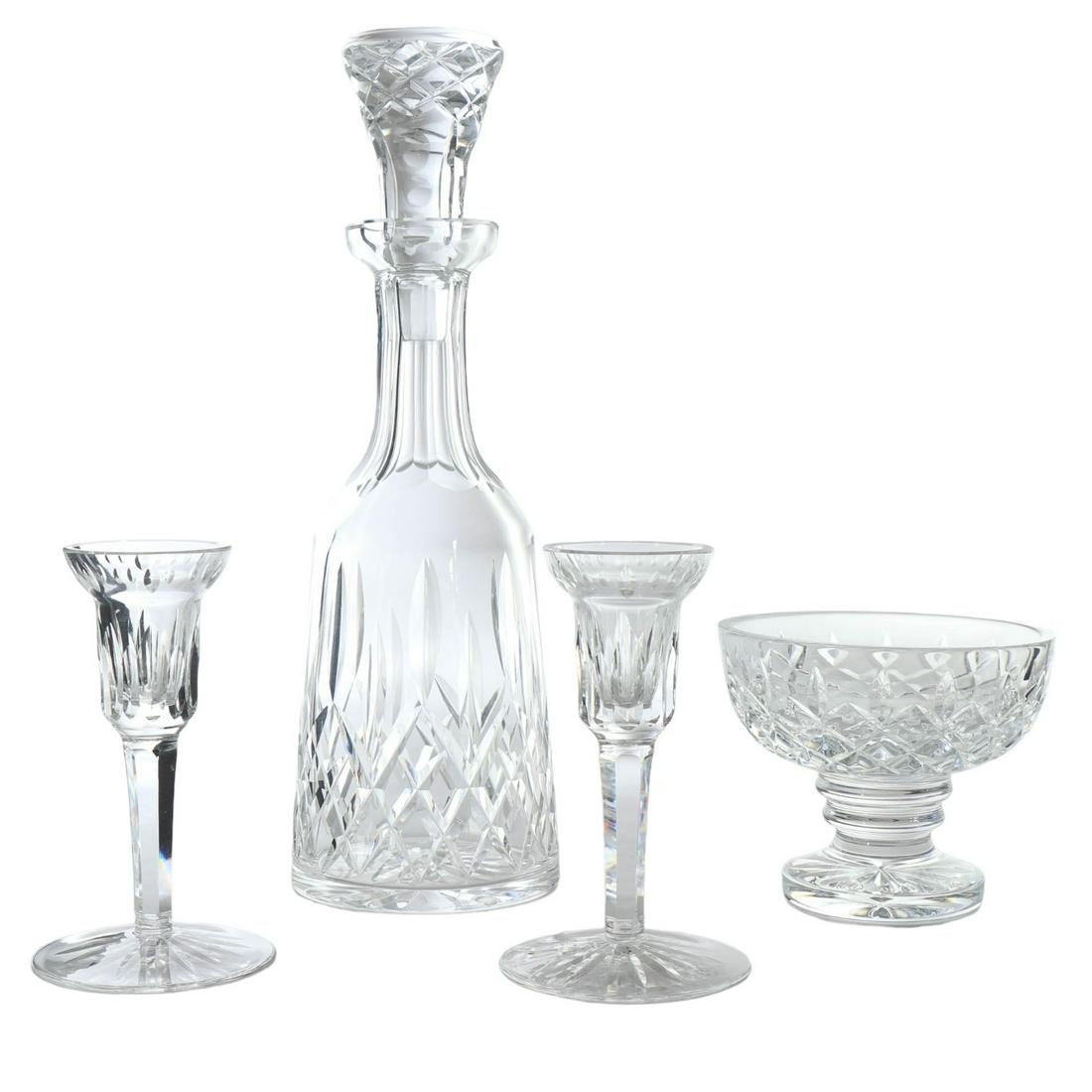 Waterford Lismore Decanter Bowl & Candleholder LOT (1 of 6)