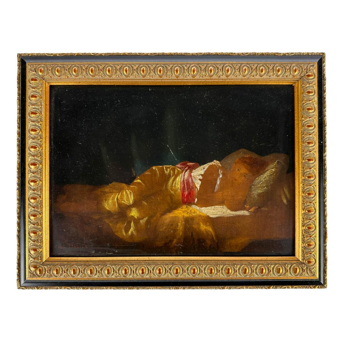 Lady in Repose Oil Painting on Panel after Tillier (1 of 5)