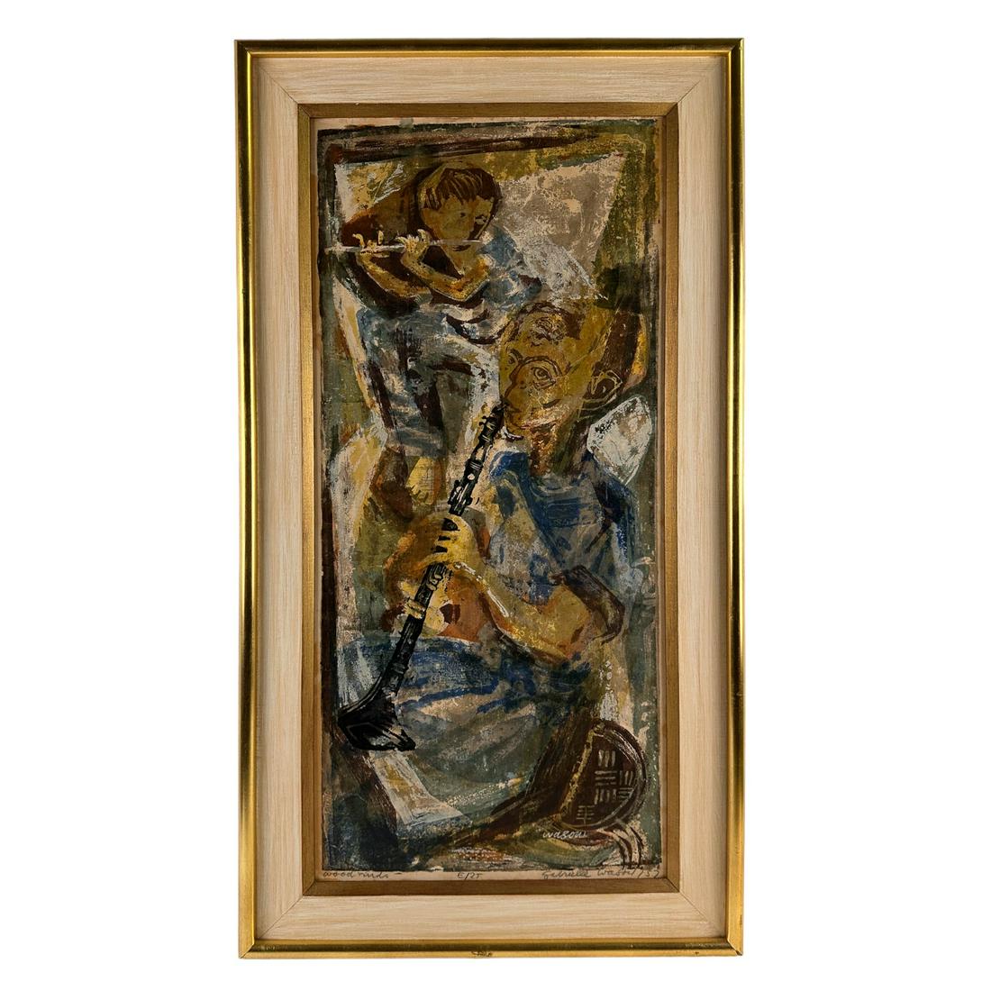 Gabrielle Wason 20C Colored Screen Print on Paper (1 of 8)