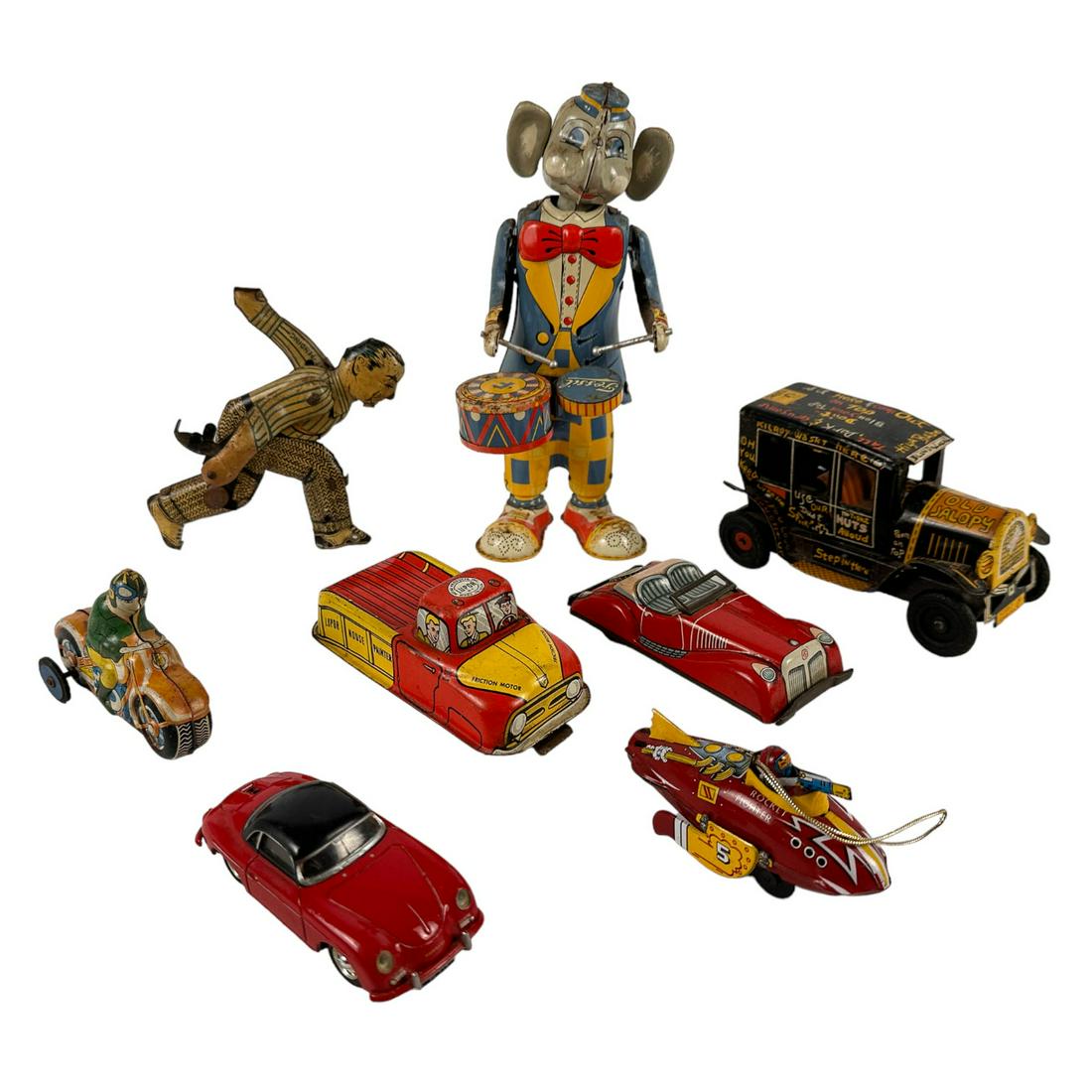 Antique Tin Litho Wind Up Toys ESTATE COLLECTION (1 of 3)