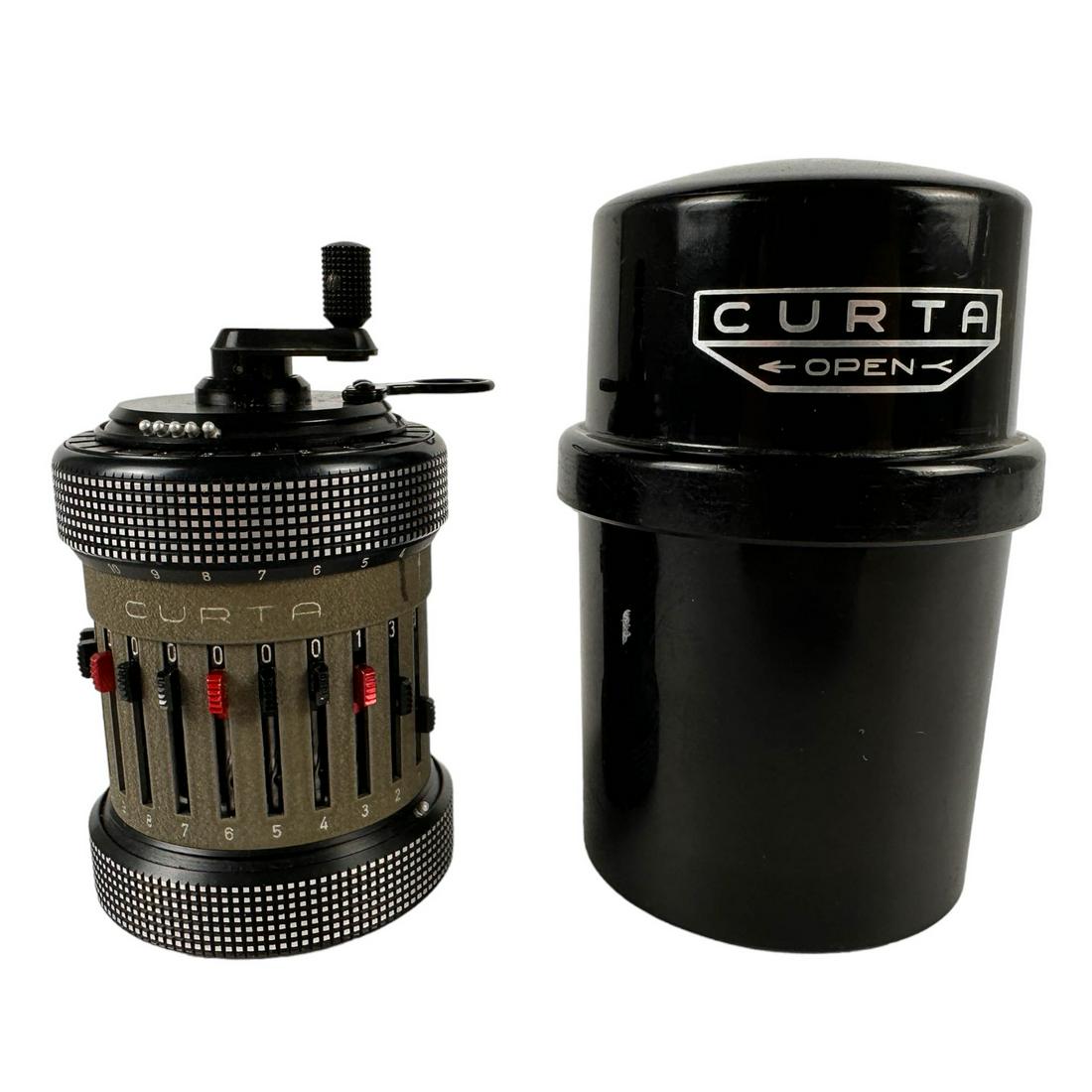 Curta Type II Pin Wheel Black Calculator w/ Case (1 of 5)