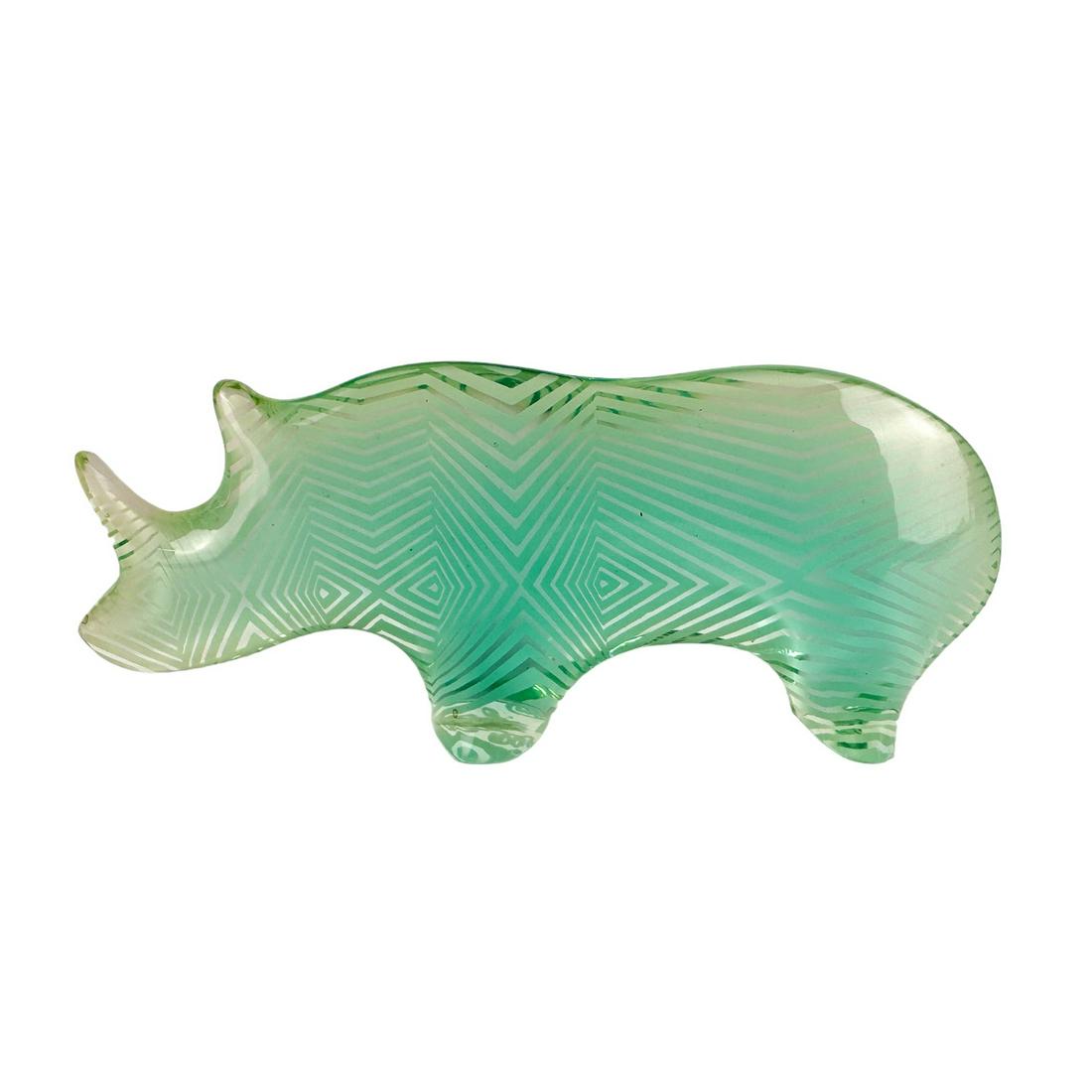 Abraham Palatnik Lucite Op Art 6" Rhino Sculpture (1 of 5)
