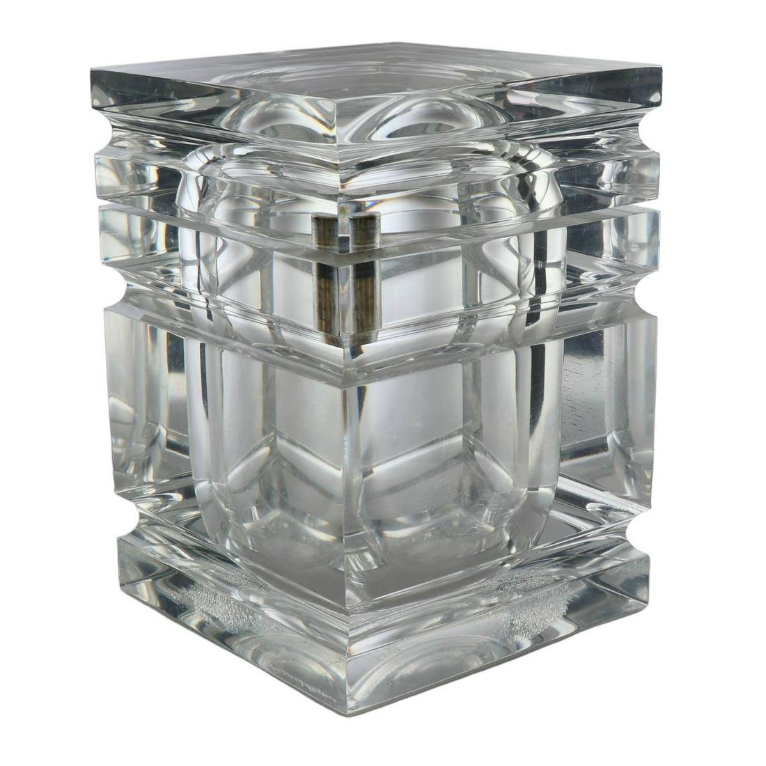 Michael Kazan Lucite Acrylic Modernist Ice Bucket (1 of 7)