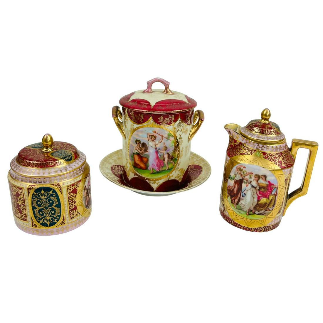 Royal Vienna Creamer Sugar Pot & Lidded Jelly Jar (1 of 6)