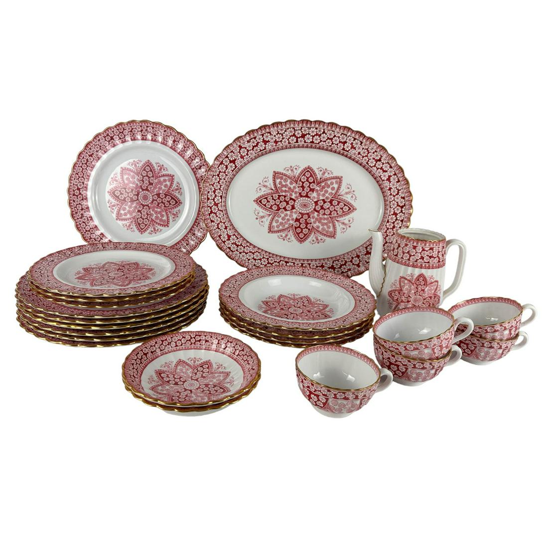 Spode Primrose Rose Teacup Bowl Plate Platter 23pc (1 of 5)