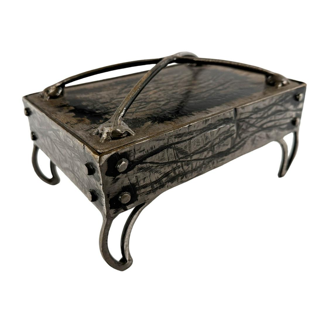 Brutalist Style Welded Steel Jewelry Trinket Box (1 of 9)