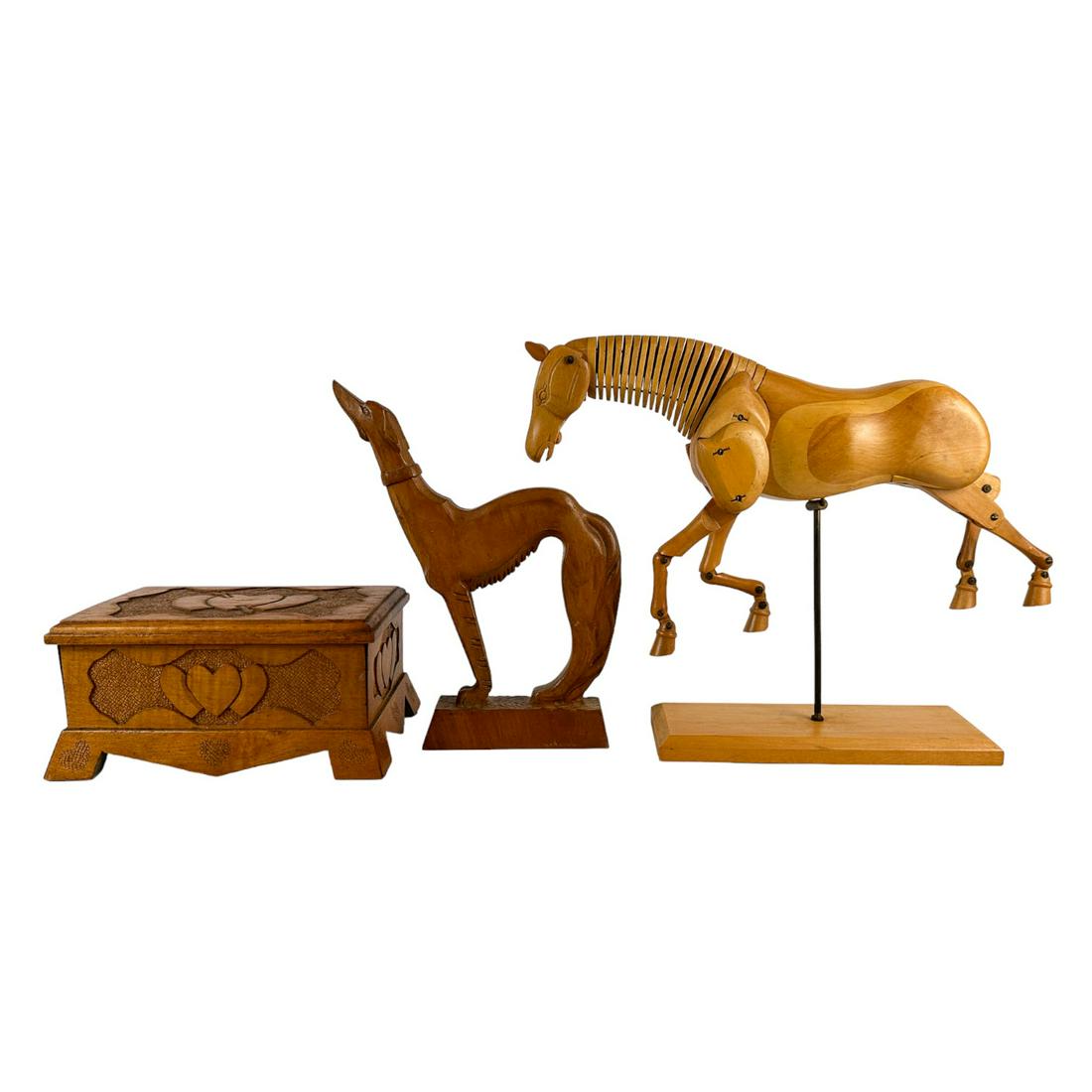 Articulated Horse Mannequin Box Dog Wood Sculpture (1 of 5)