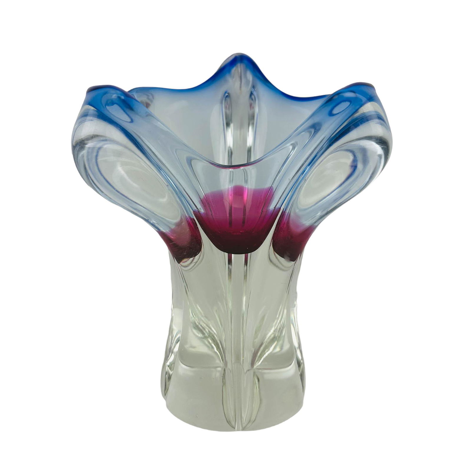 Murano Mid Century Sommerso Style Art Glass Vase (1 of 4)
