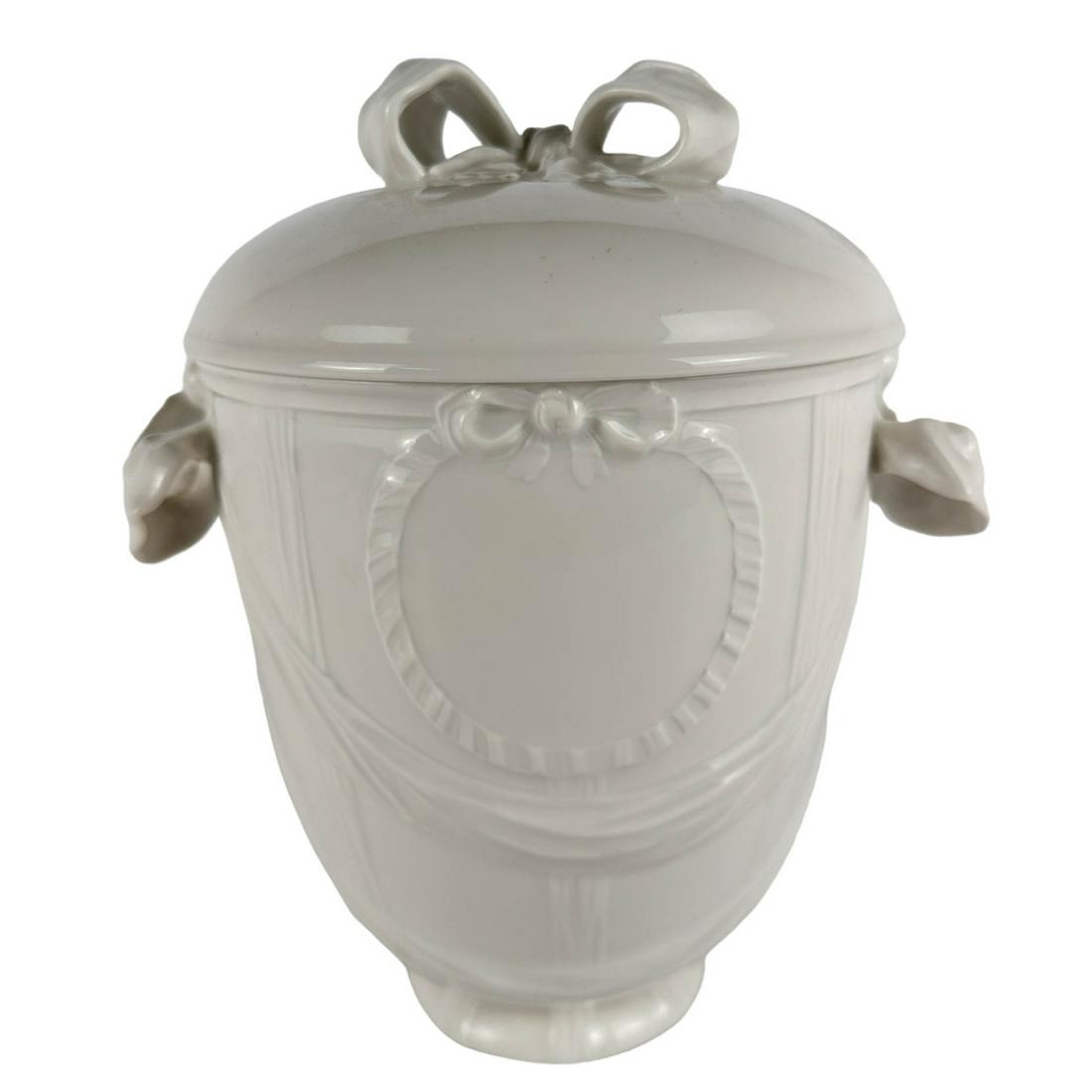 KPM White German Porcelain Ribbon Lid Cookie Jar (1 of 6)