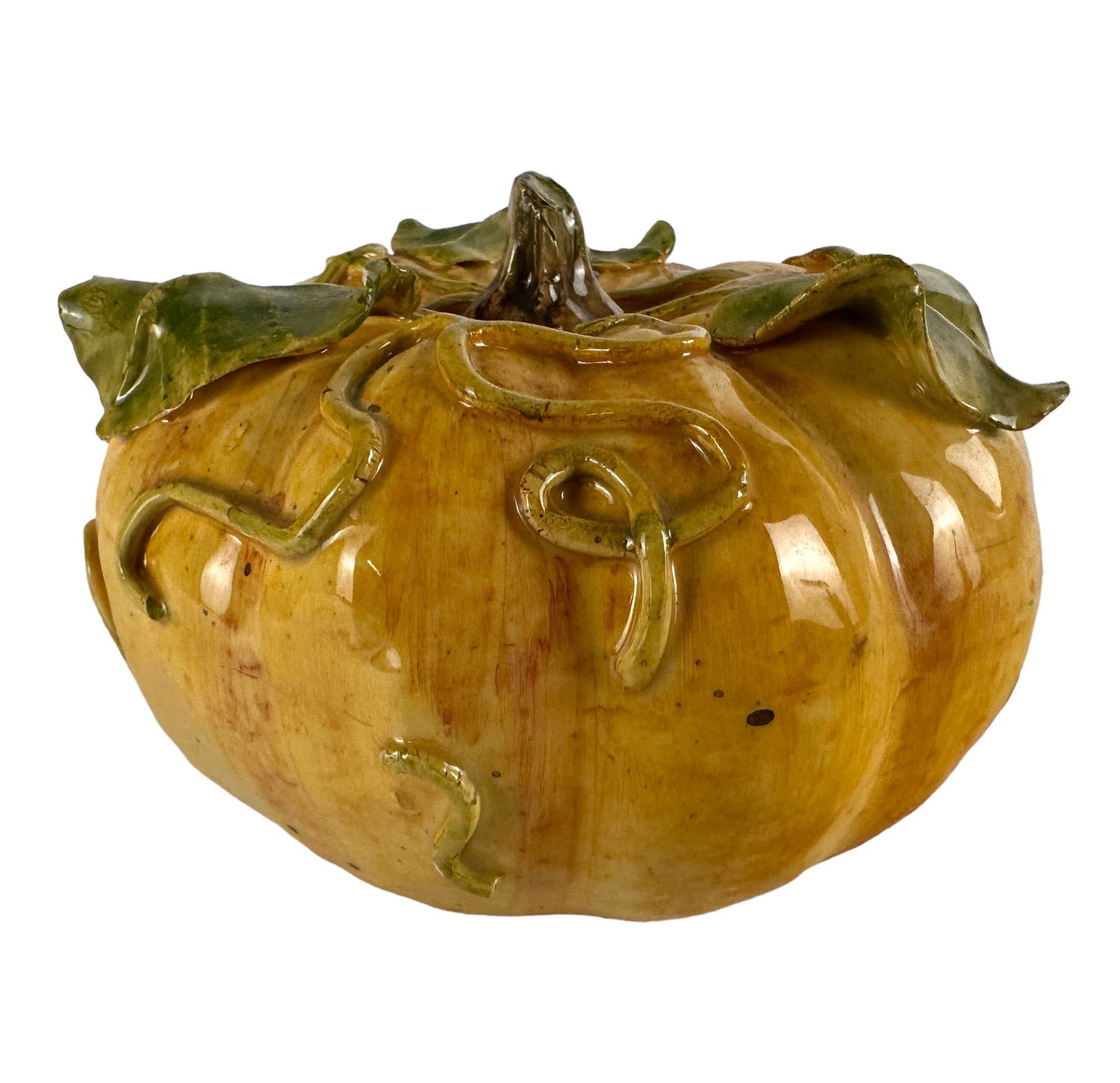 Italian Ceramic Pottery Yellow Pumpkin Sculpture (1 of 5)