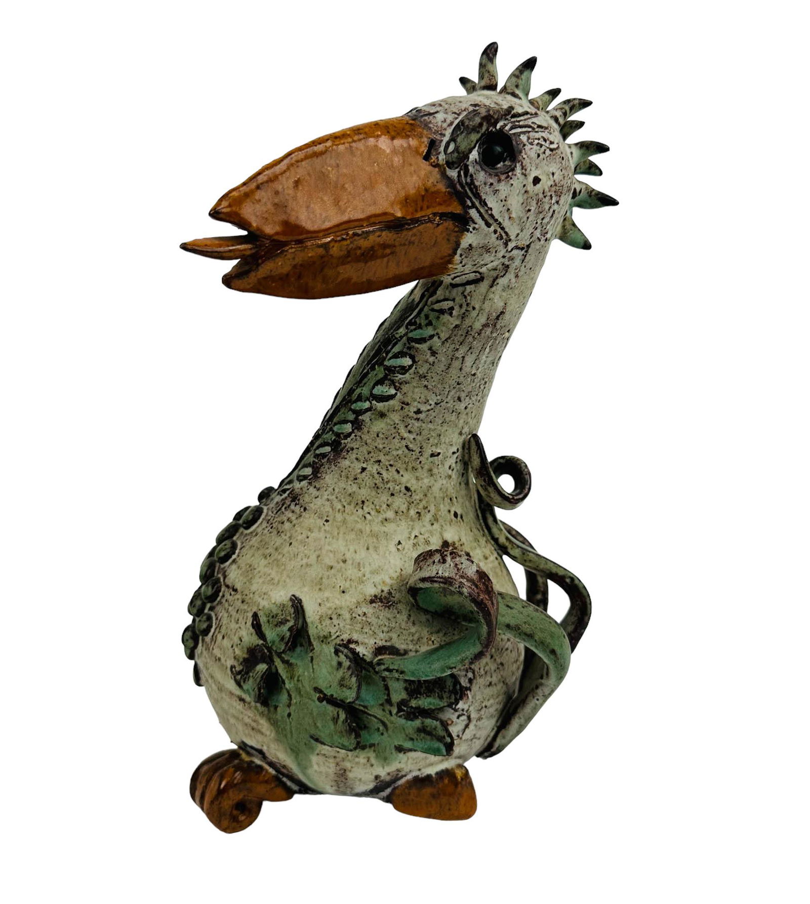 Whimsical Studio Crafted Stoneware Bird Sculpture (1 of 5)