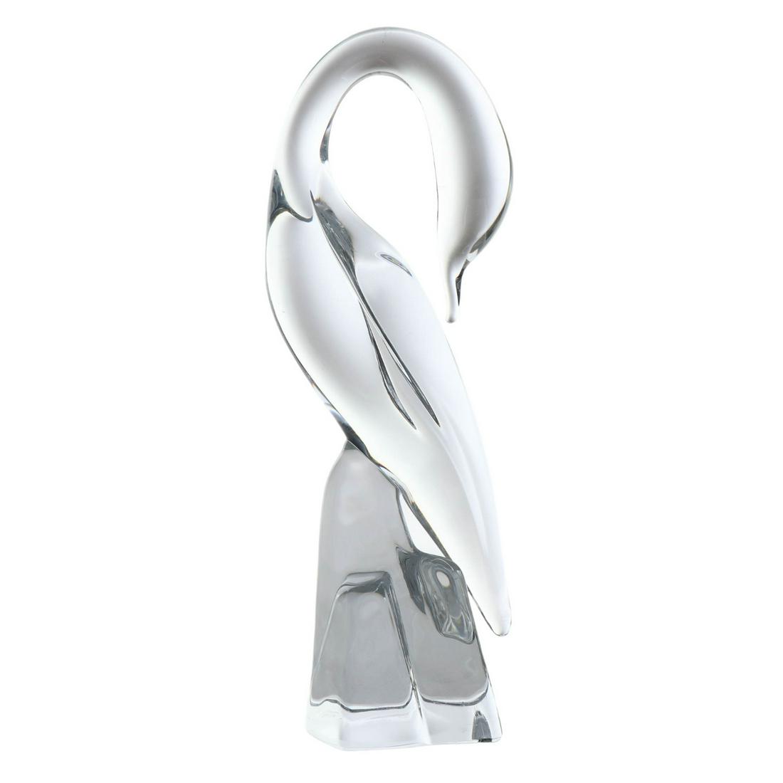 Daum French Crystal Art Glass Heron Bird Sculpture (1 of 6)