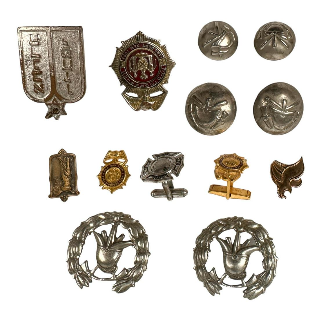 Fireman Police Badge Cufflink Buttons ESTATE LOT (1 of 5)