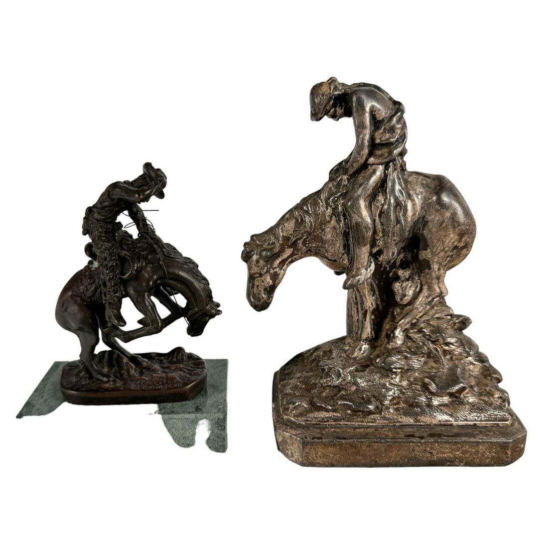 Western Cowboy Indian Horseback Bookend Sculpture (1 of 5)