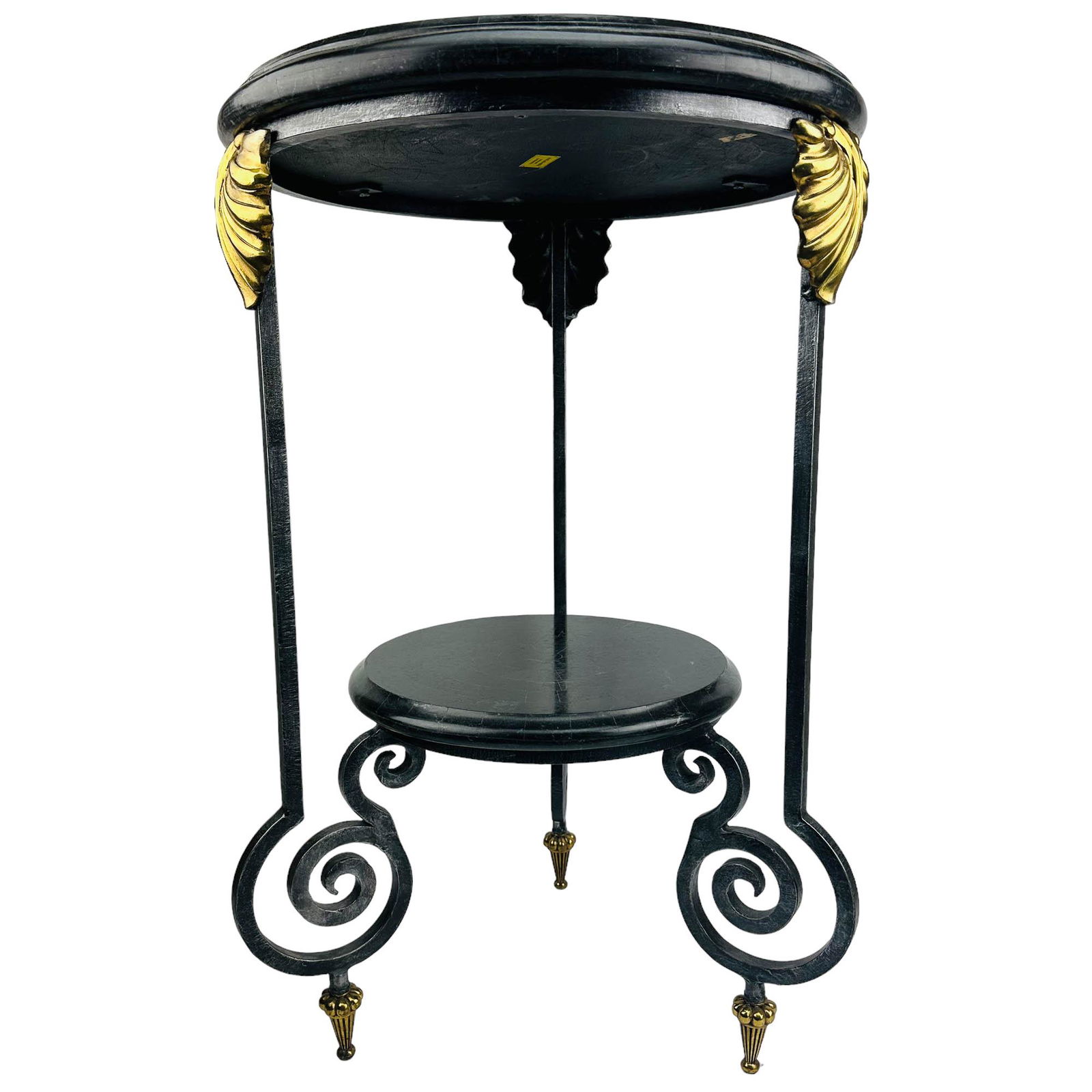 Cast Iron & Black Marble Side Table Plant Stand (1 of 4)
