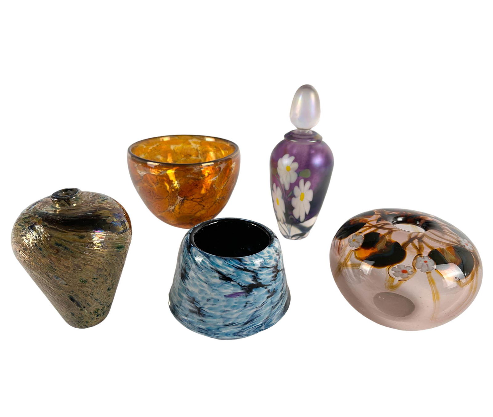 Studio Art Glass 5pc Assorted Vase LOT SIGNED (1 of 9)