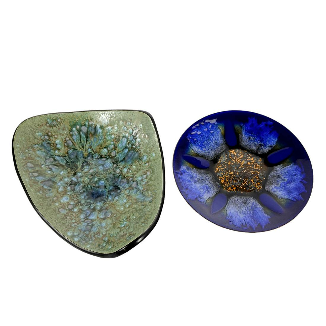 Edward Star Enamel Monterey Jade Ceramic Bowl 2pc (1 of 9)