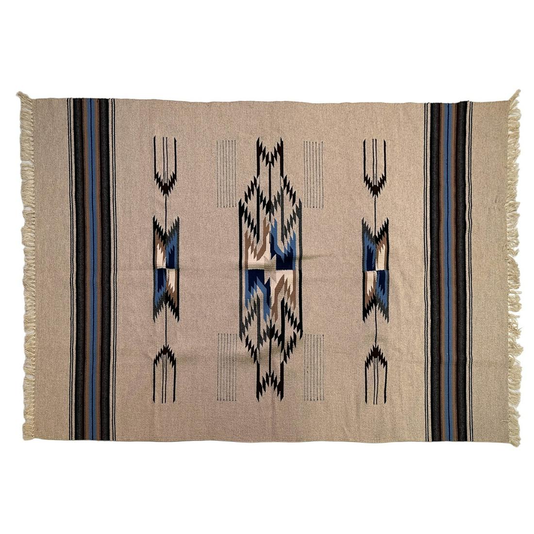 Ortegas Chimayo 100% Wool 81x49 Woven Blanket Rug (1 of 4)