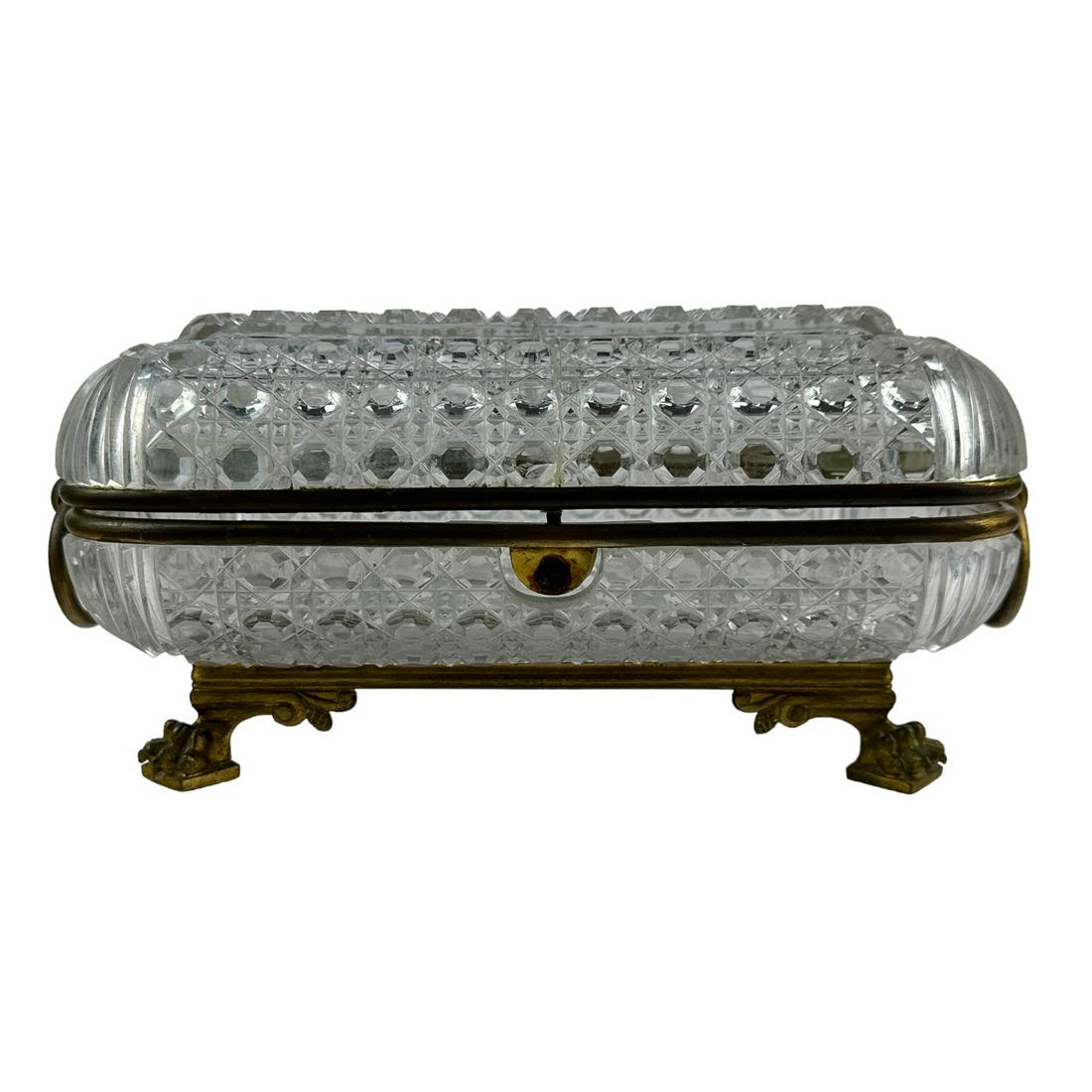 Antique French Crystal Daisy & Button Dresser Jar (1 of 6)