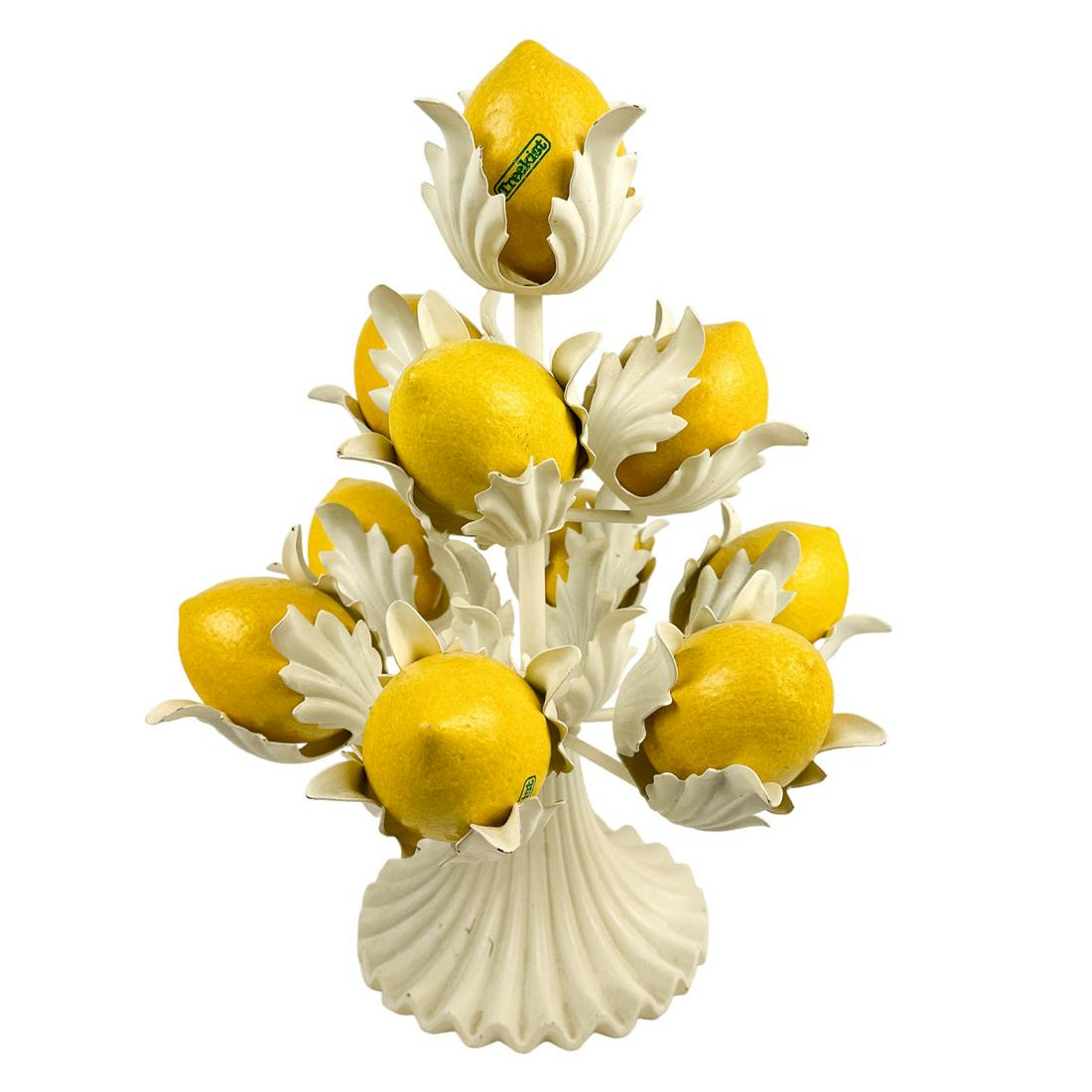 Cast Iron Ceramic Lemon Metal Tole Tree Sculpture (1 of 4)