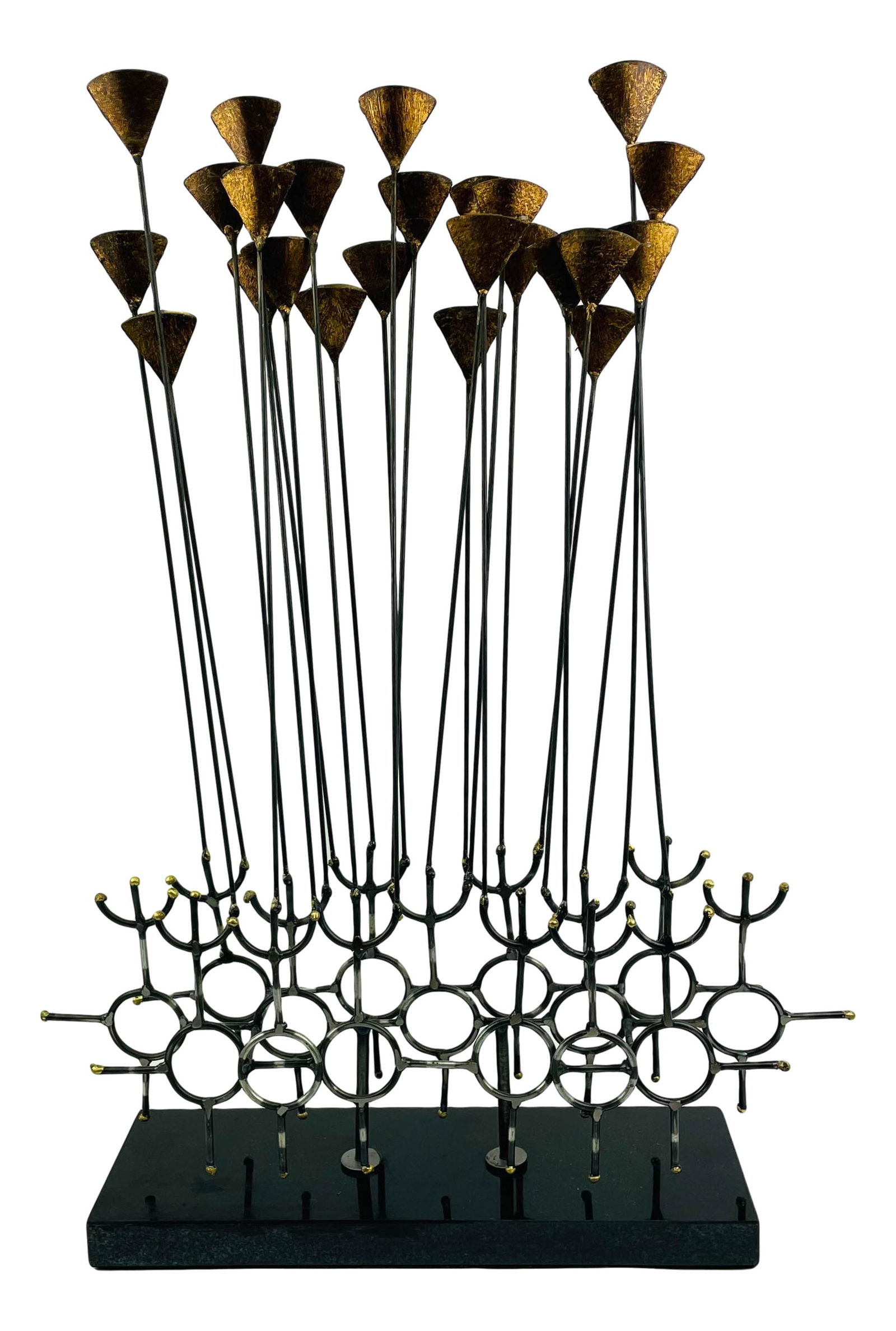Mid Century Modern Abstract Floral Metal Sculpture (1 of 4)