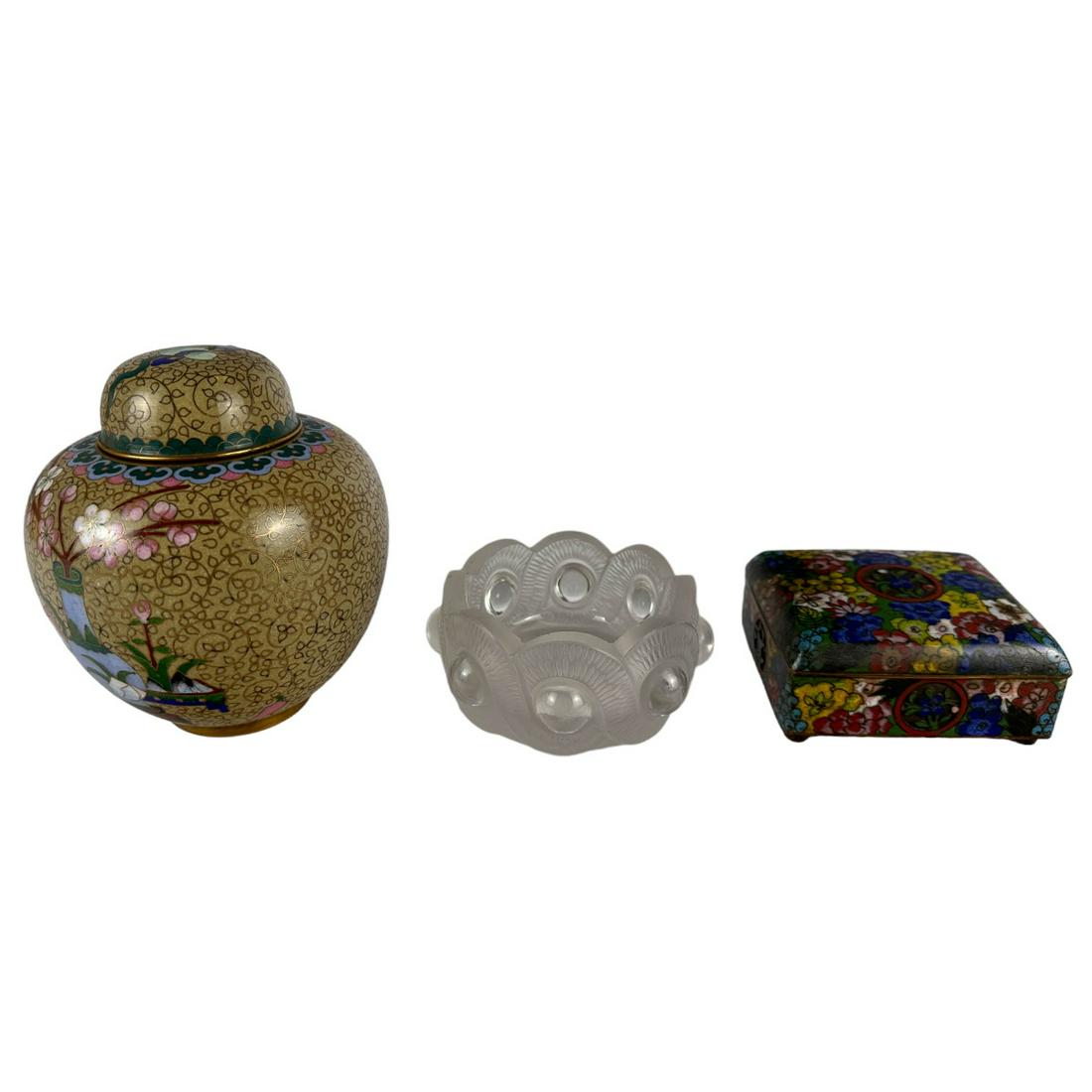 Chinese Jar Japanese Box French Dish Bowl 3pc LOT (1 of 5)