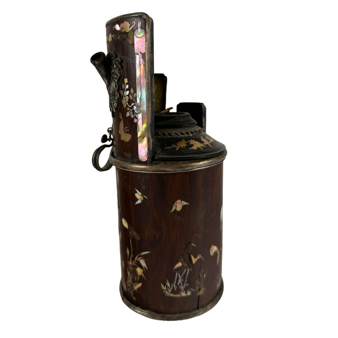 19C Chinese Mother Of Pearl Inlaid Opium Water Pipe (1 of 5)