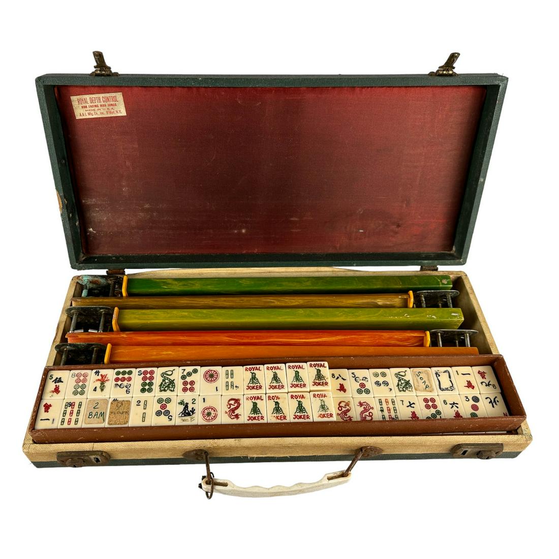 Royal Depth Control Mahjong w/152 Tile 5 Rack Game (1 of 6)