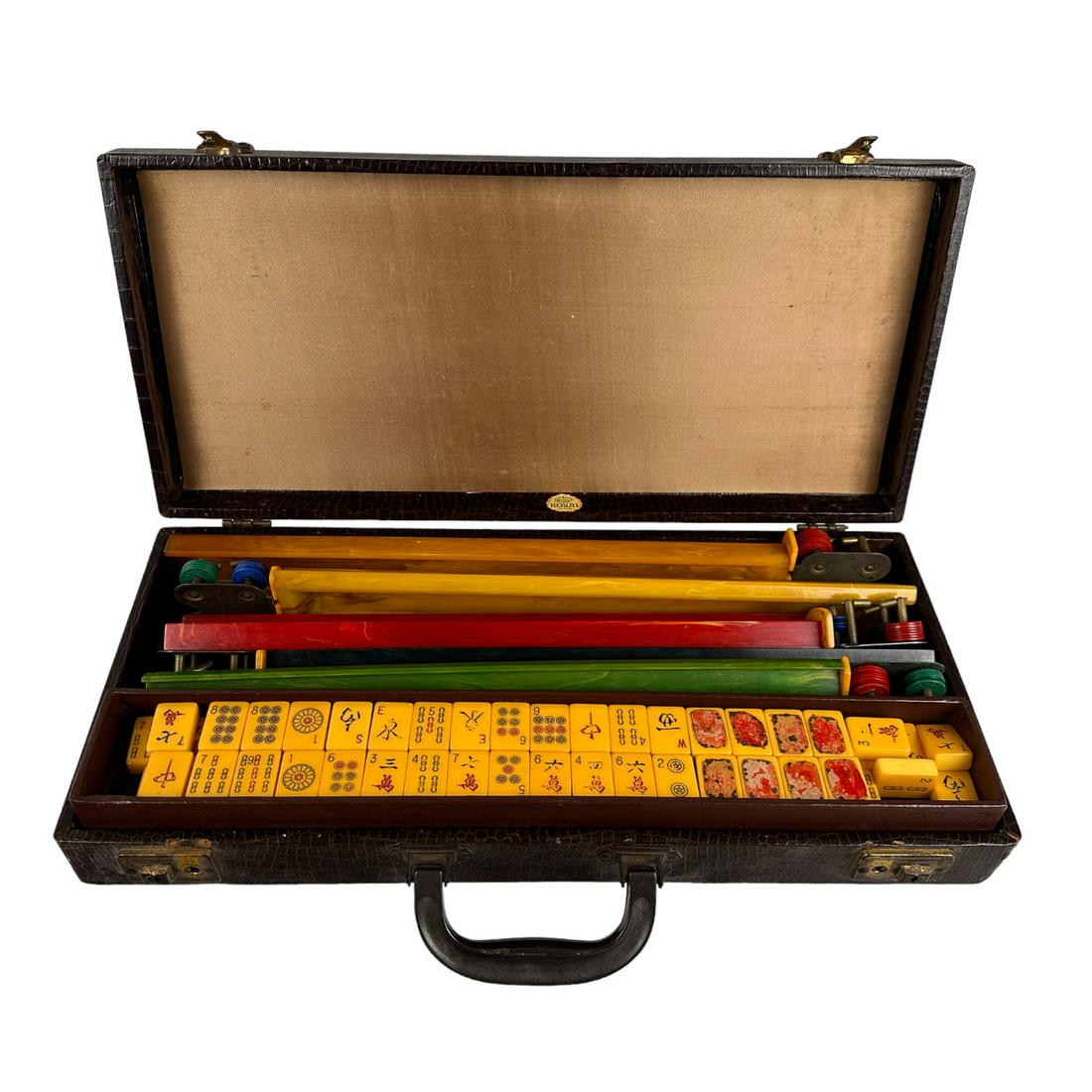 Royal Brand Mahjong 152 Bakelite Tile 5 Rack Game (1 of 6)