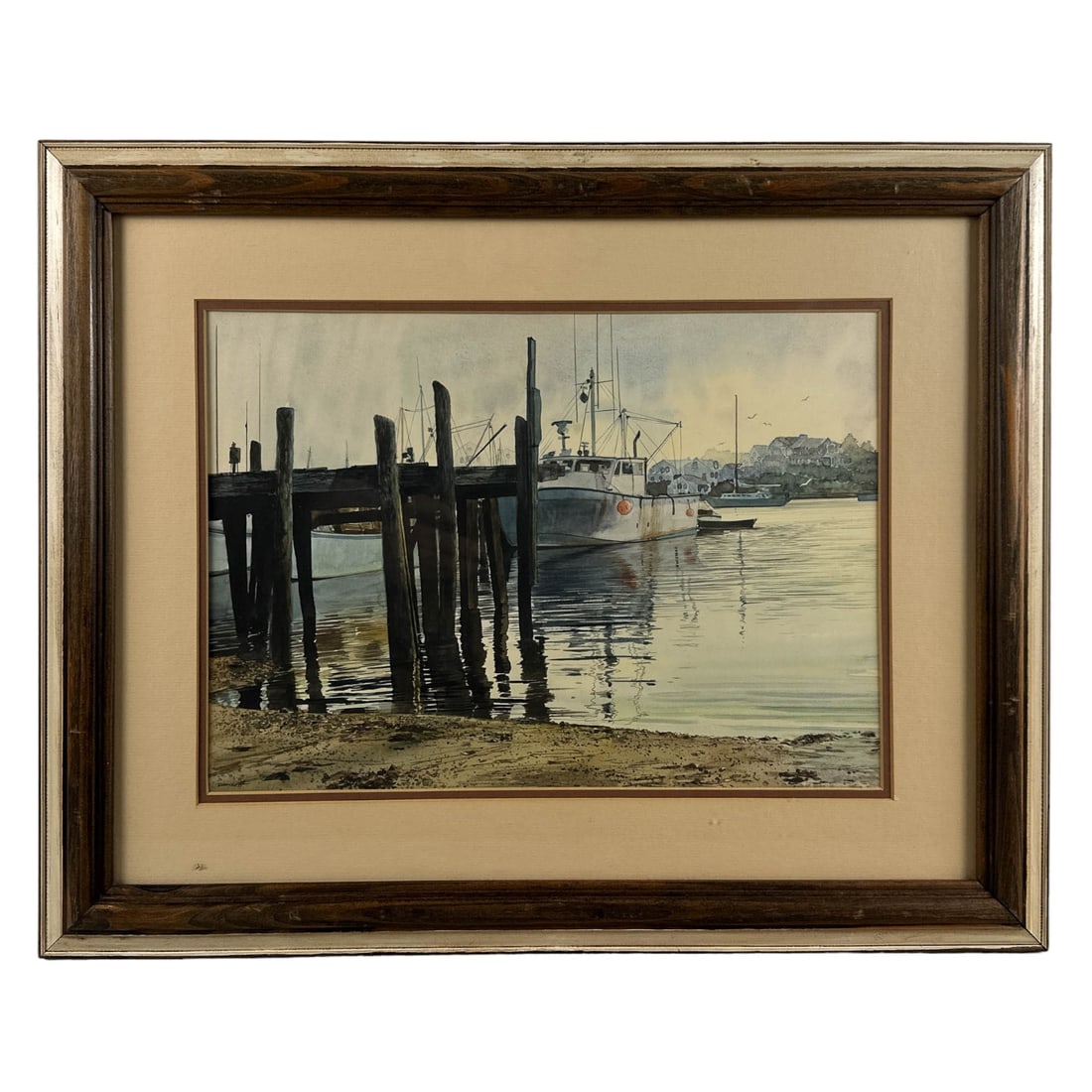 Michael Davidoff b1944 Harbor Watercolor Painting (1 of 6)