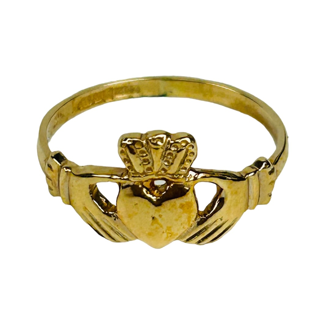 10k Irish Yellow Gold Heart Crown Ring Size 5 5 Auction 10k-irish-yellow-gold-heart-crown-ring-size-5-5-auction