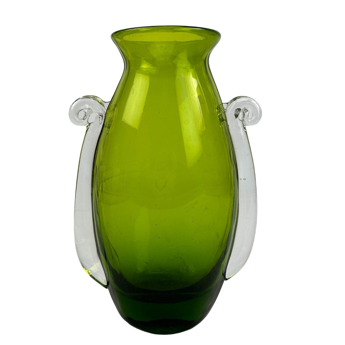 Studio Blown Chartreuse Green Double Handle Vase (1 of 4)