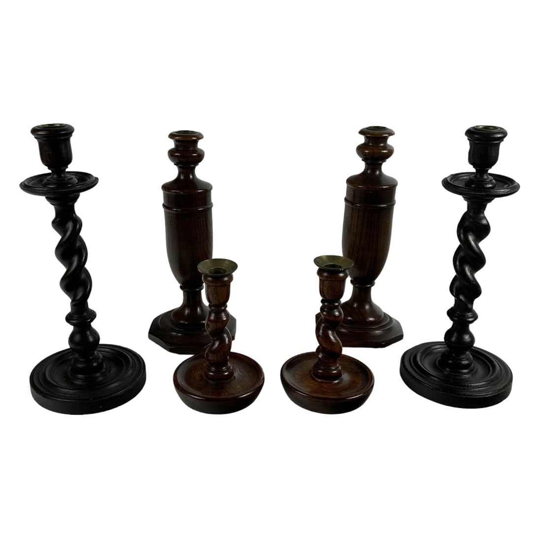 Carved Exotic Wood Spiral Twist Candleholder LOT (1 of 4)