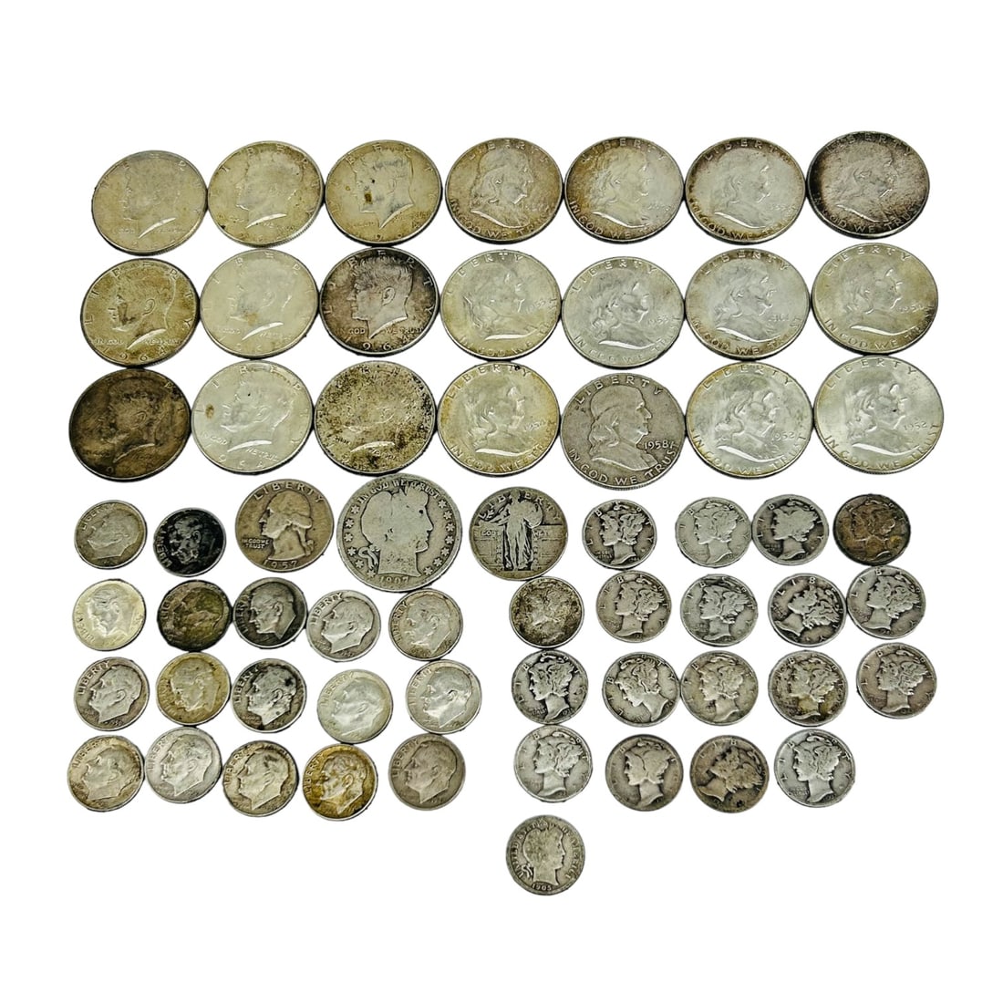 US Coins Half Dollar Dimes Quarters ESTATE LOT (1 of 8)