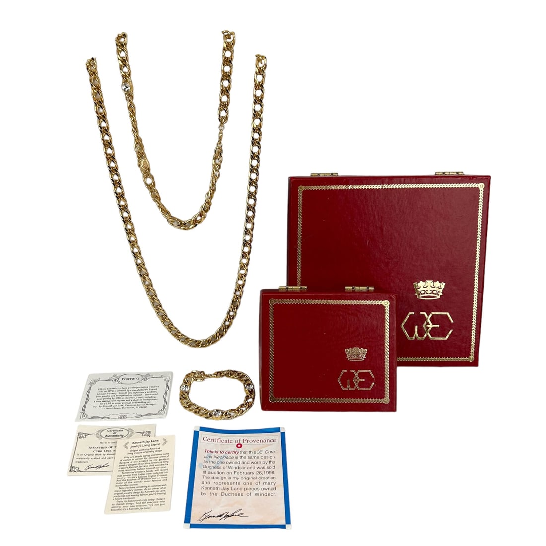 Kenneth Lane Curb Link Bracelet & Necklace 3pc LOT (1 of 7)