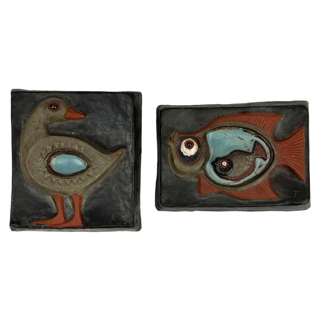 Thyssen Denmark Mid Century Ceramic Plaque 2pc LOT (1 of 6)