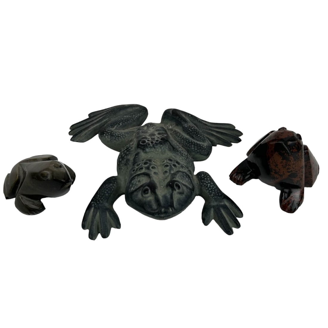 Mahogany Black Obsidian Metal Toad Frog Sculpture (1 of 7)