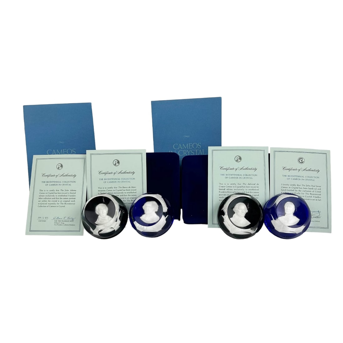 Franklin Mint Baccarat Crystal Paperweight 4pc LOT (1 of 4)