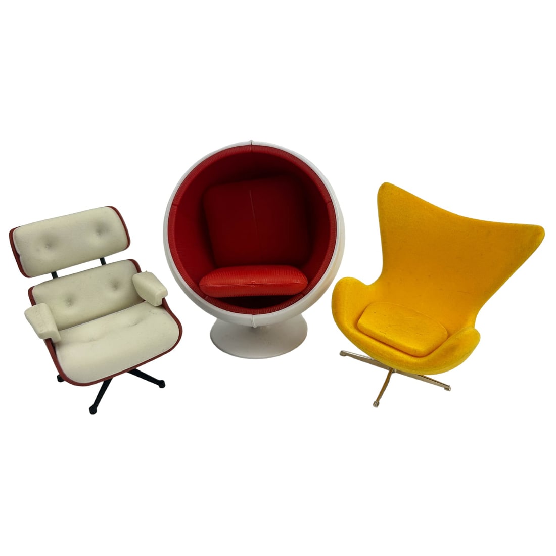 Miniature 112 Scale Mcm 3pc Designer Chairs Lot Auction