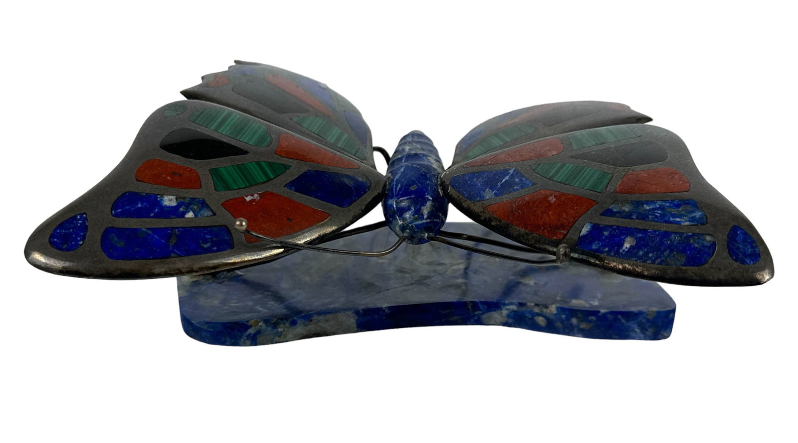 Sterling Silver Gemstone Inlay Butterfly Sculpture (1 of 2)