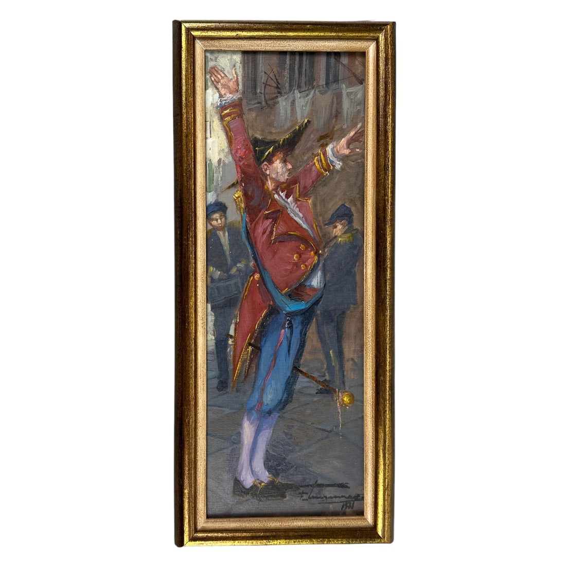 Spanish Matador Figural Oil Painting Wood SIGNED (1 of 5)