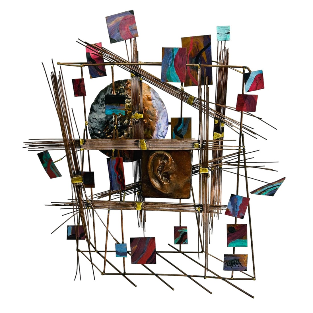 Mid Century Modern Brutalist 19" Metal Sculpture (1 of 8)