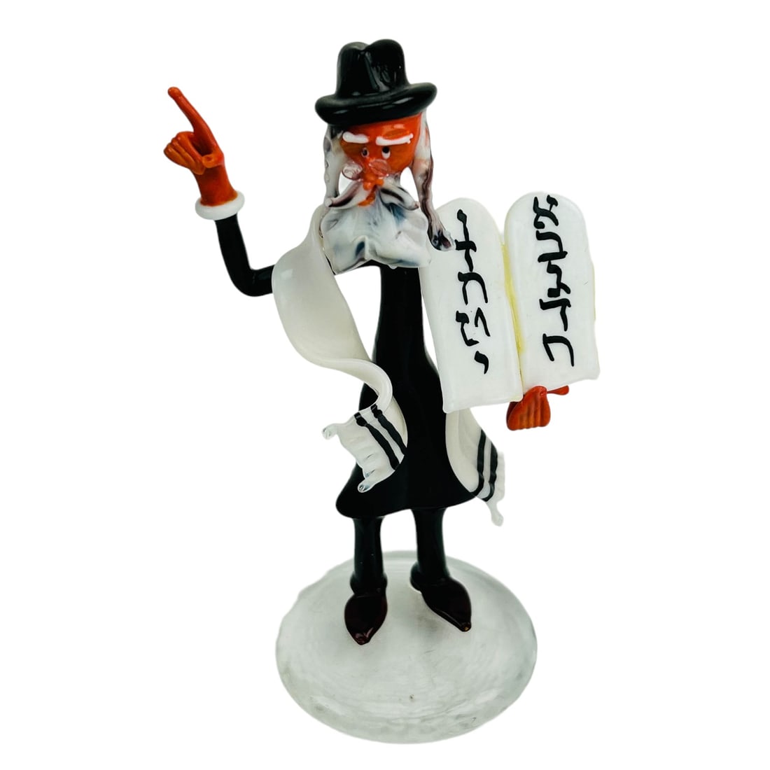 Moretti Raffael Rabbi w Tablet Art Glass Sculpture (1 of 3)