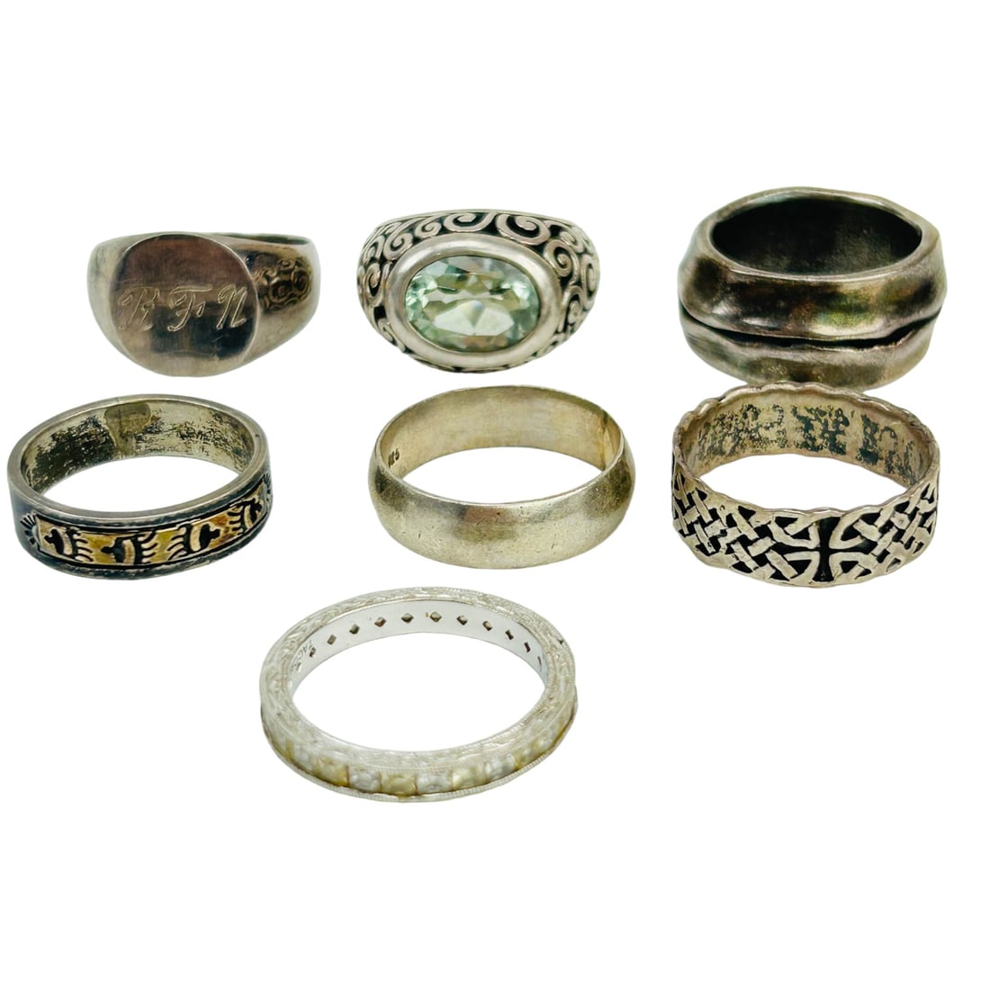 Estate Collection Sterling Silver 925 Ring 7pc LOT (1 of 10)