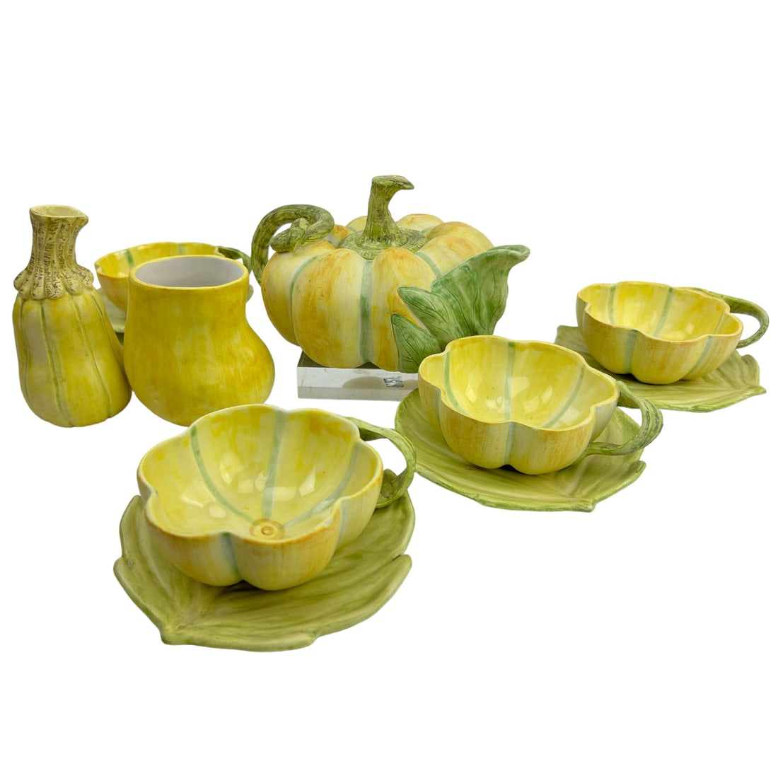 Italian Pottery Vintage 1960s Melon Tea Set 11 pcs (1 of 7)