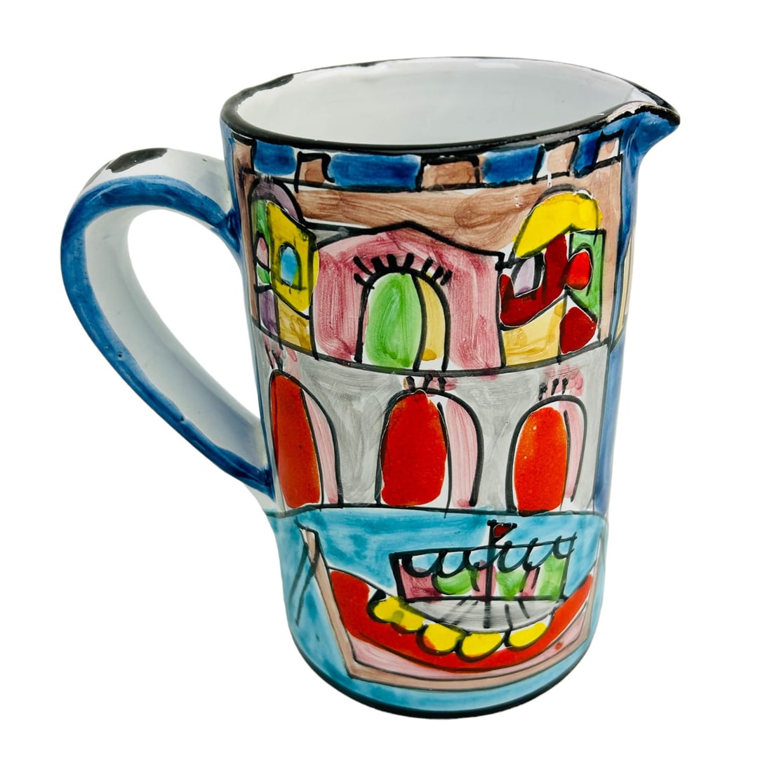 Mid Century Italian Ceramic Pottery Pitcher Jug (1 of 5)